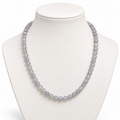 Grijze Agaat Ketting 6 mm – Silver Mist